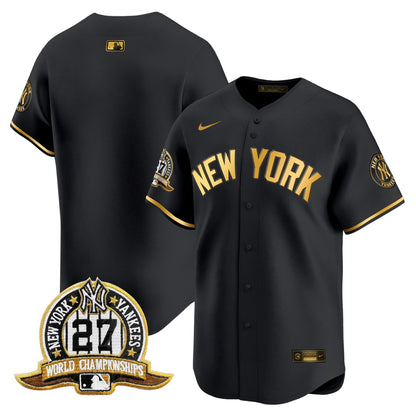 Men's New York Yankees 27 Time Champions Patch Vapor Premier Limited Jersey V2 - All Stitched