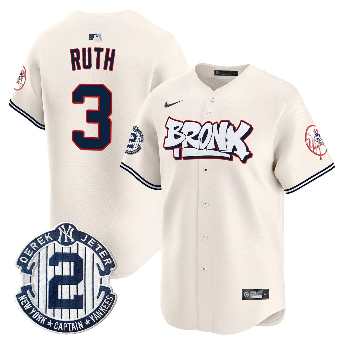 Men's New York Yankees The Bronx Graffiti Vapor Premier Limited Jersey V4 - All Stitched