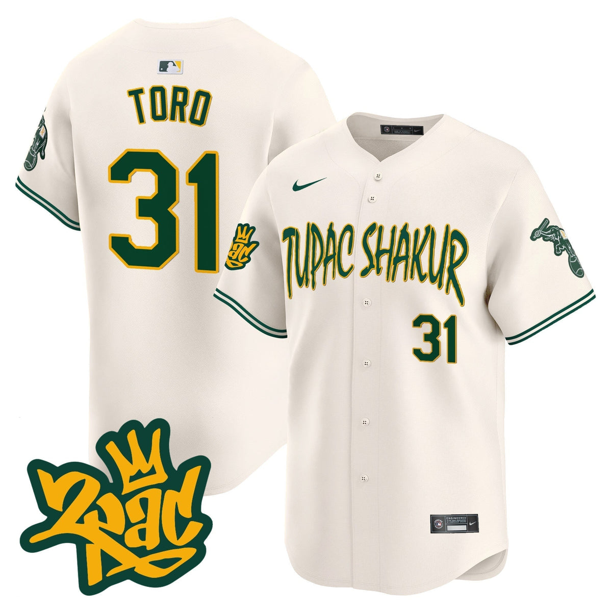 Men's Oakland Athletics Tupac Shakur Vapor Premier Limited Jersey - All Stitched