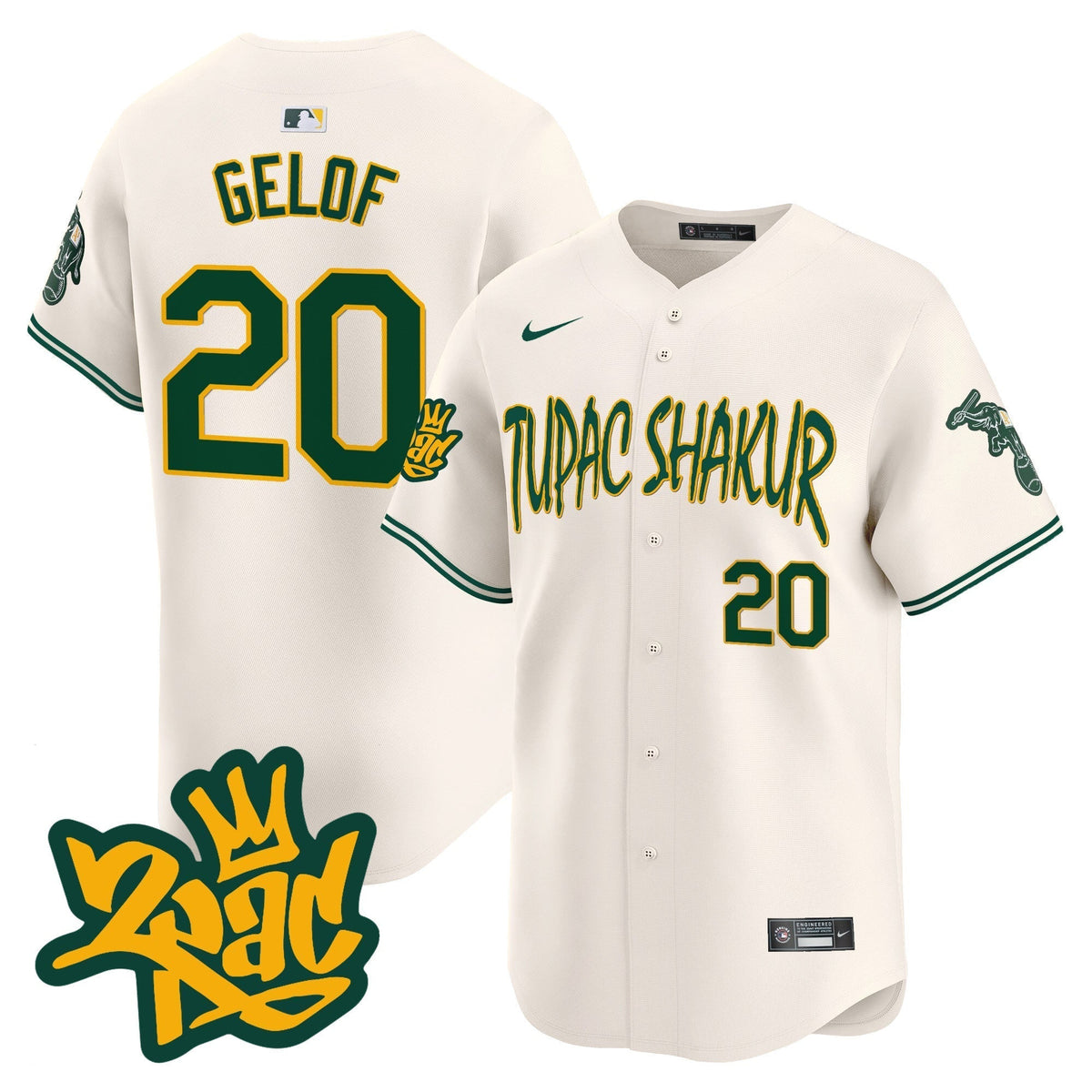 Men's Oakland Athletics Tupac Shakur Vapor Premier Limited Jersey - All Stitched