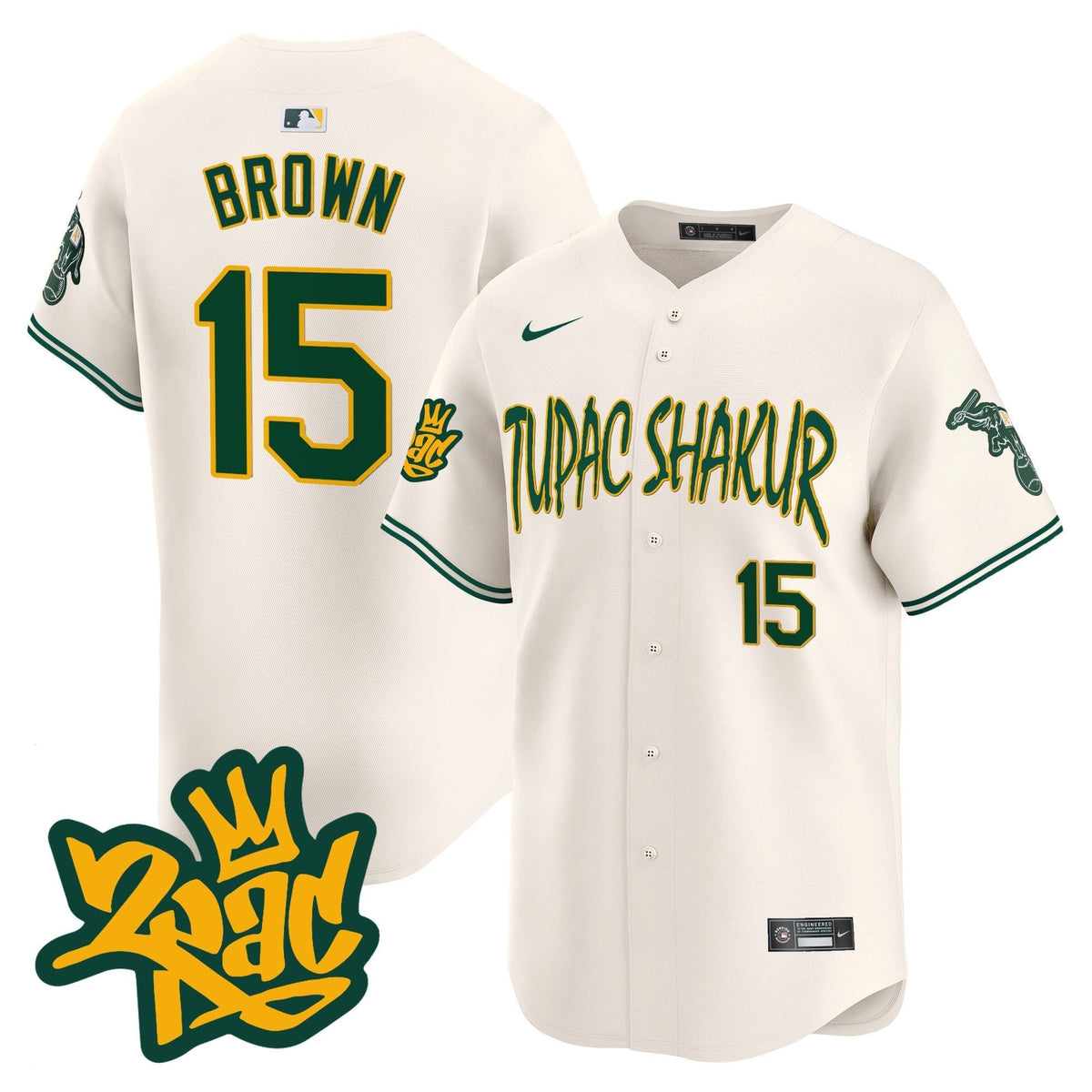 Men's Oakland Athletics Tupac Shakur Vapor Premier Limited Jersey - All Stitched