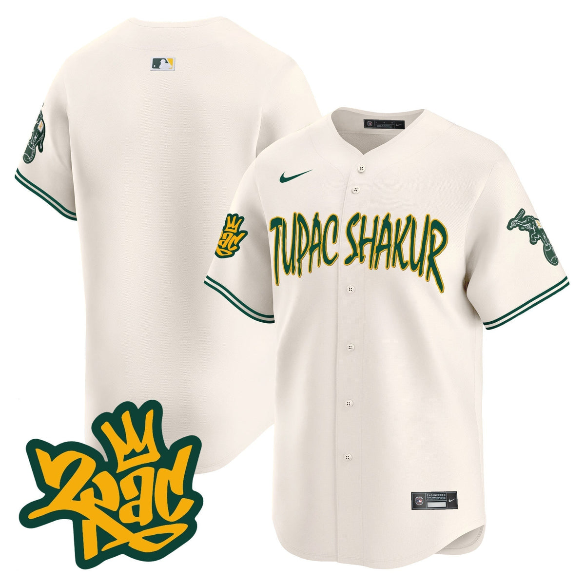 Men's Oakland Athletics Tupac Shakur Vapor Premier Limited Jersey - All Stitched