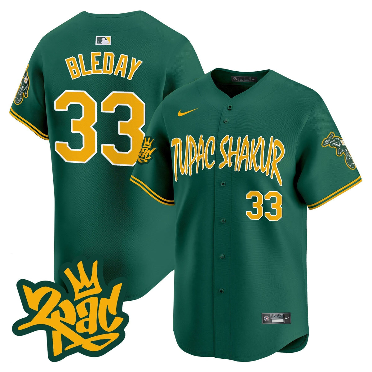 Men's Oakland Athletics Tupac Shakur Vapor Premier Limited Jersey - All Stitched