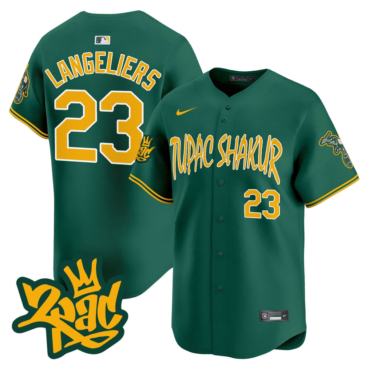 Men's Oakland Athletics Tupac Shakur Vapor Premier Limited Jersey - All Stitched