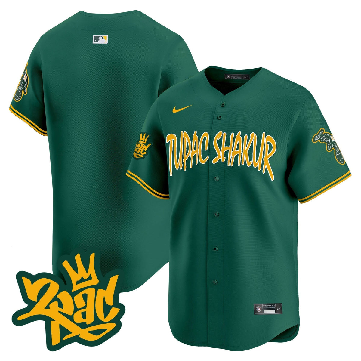 Men's Oakland Athletics Tupac Shakur Vapor Premier Limited Jersey - All Stitched