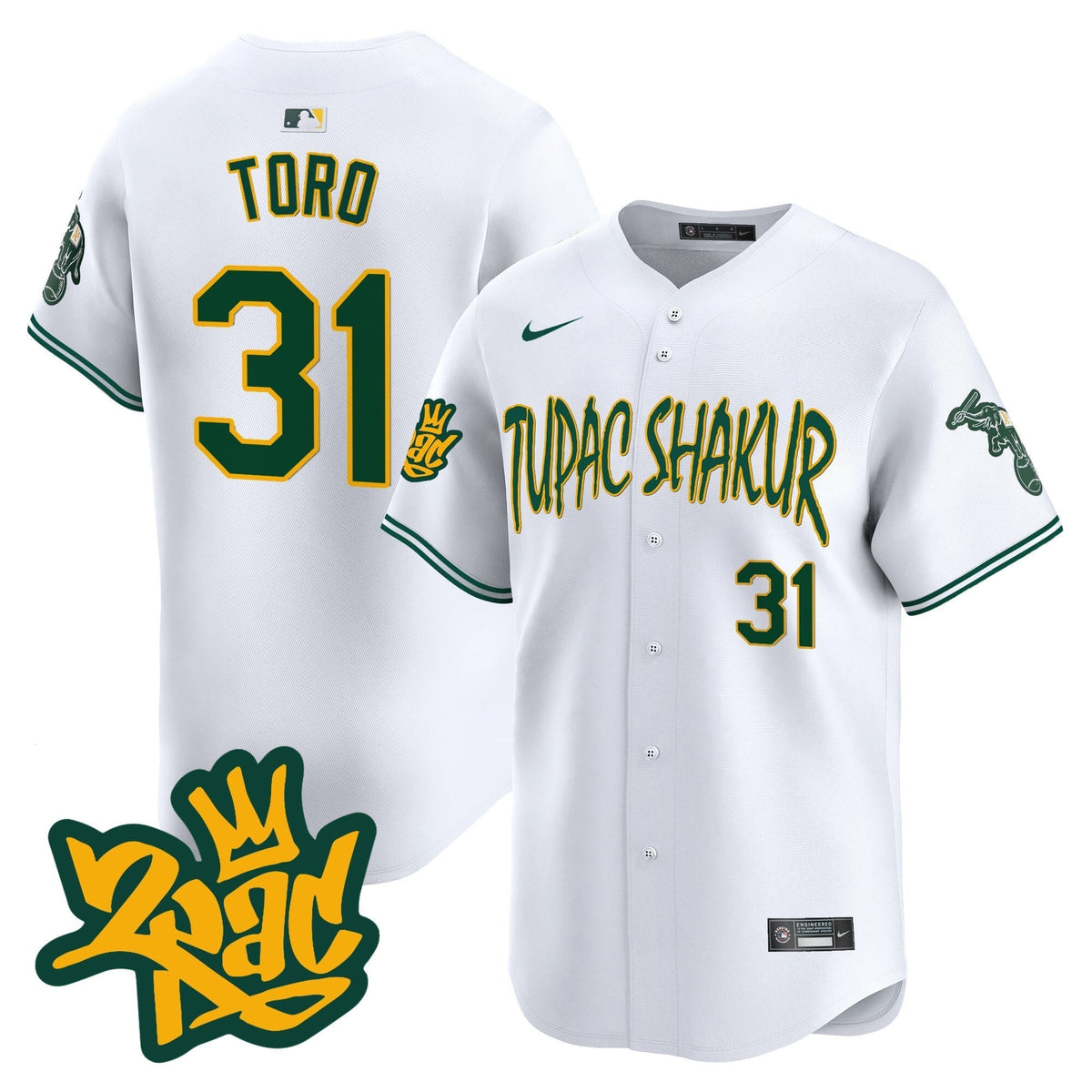Men's Oakland Athletics Tupac Shakur Vapor Premier Limited Jersey - All Stitched