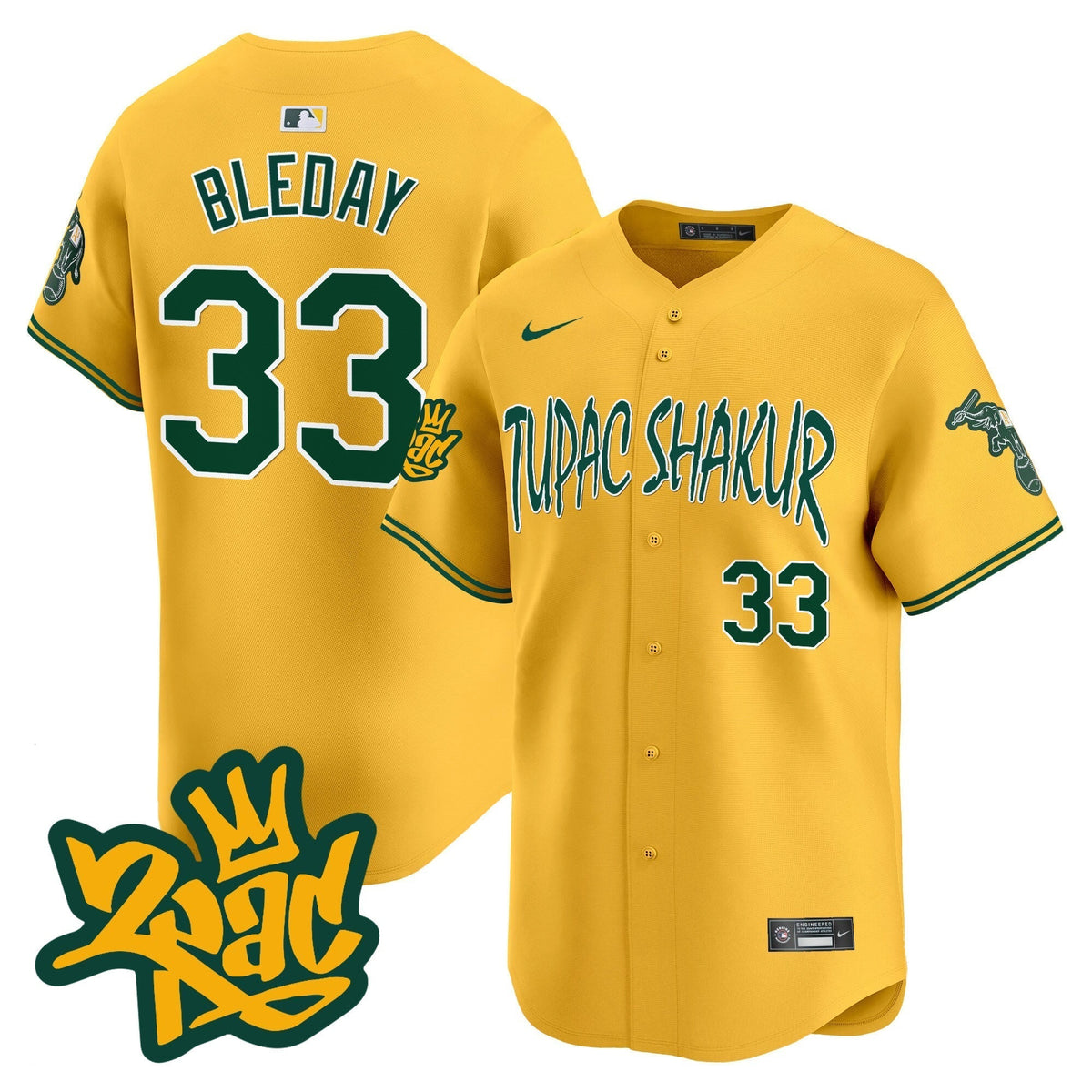 Men's Oakland Athletics Tupac Shakur Vapor Premier Limited Jersey - All Stitched