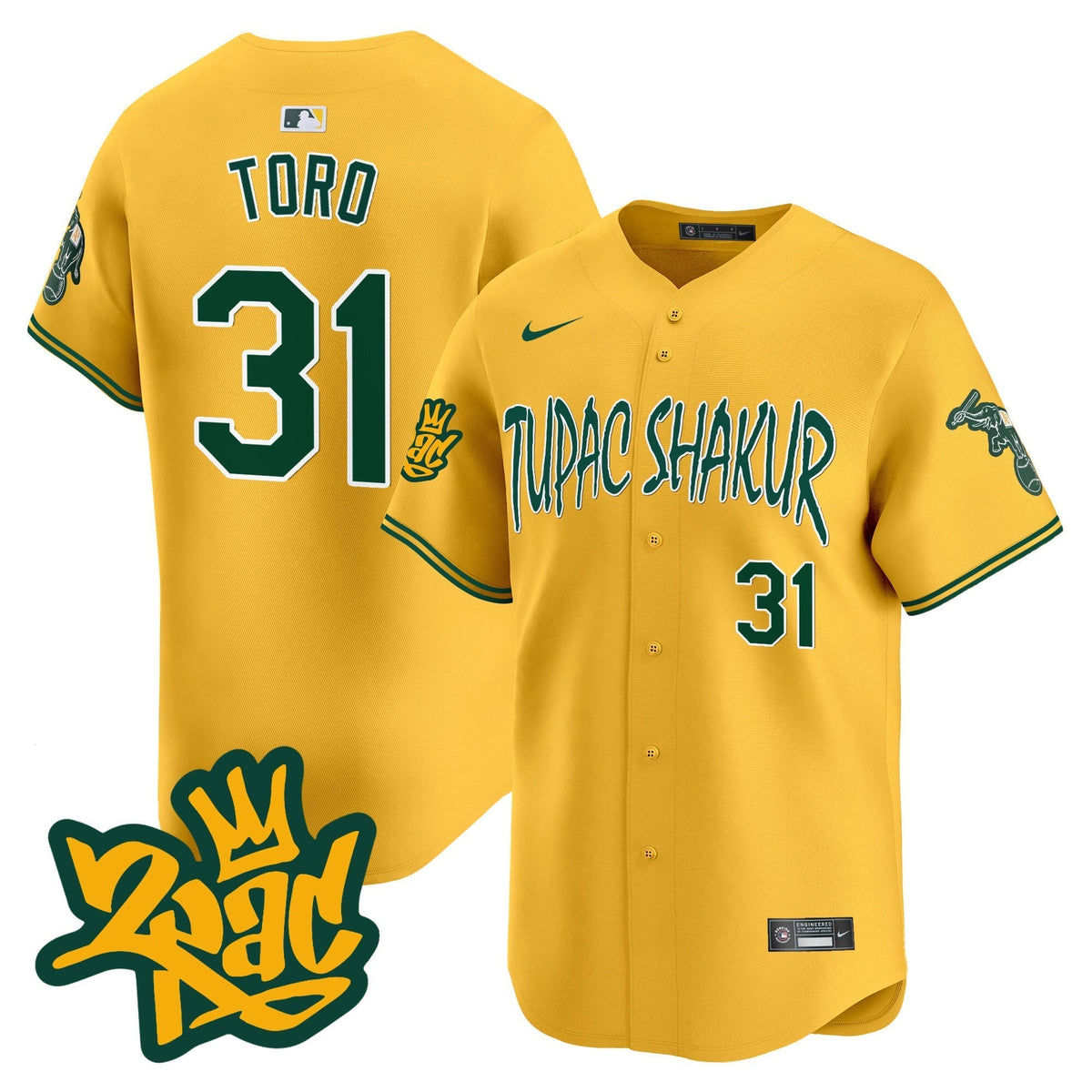 Men's Oakland Athletics Tupac Shakur Vapor Premier Limited Jersey - All Stitched