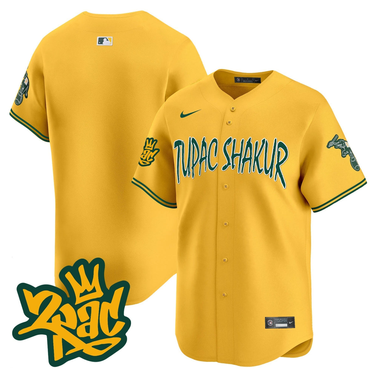 Men's Oakland Athletics Tupac Shakur Vapor Premier Limited Jersey - All Stitched