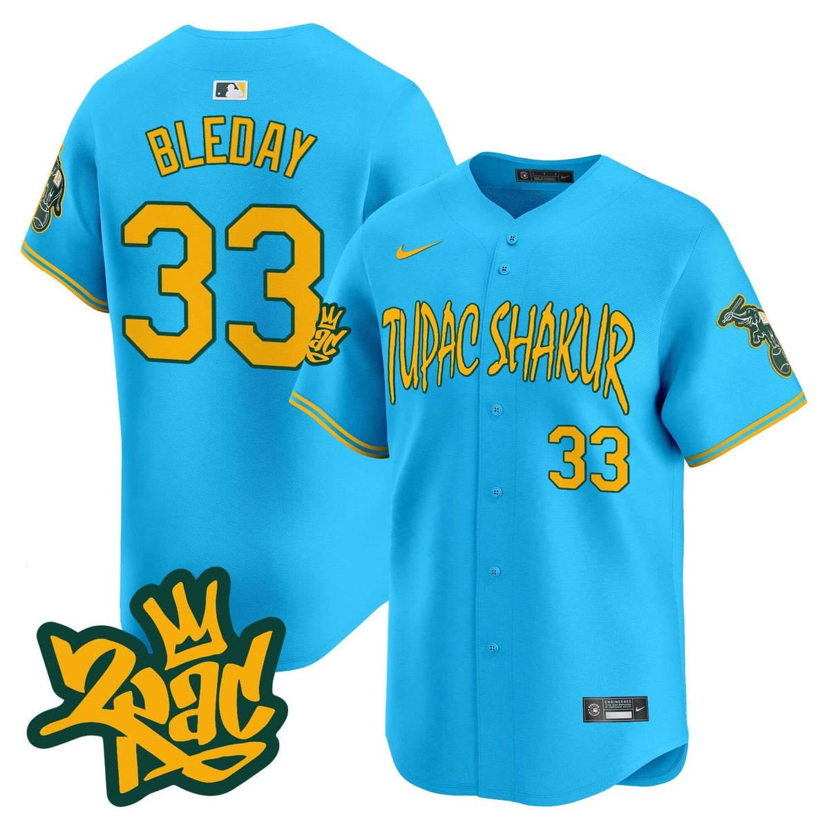Men's Oakland Athletics Tupac Shakur Vapor Premier Limited Jersey - All Stitched