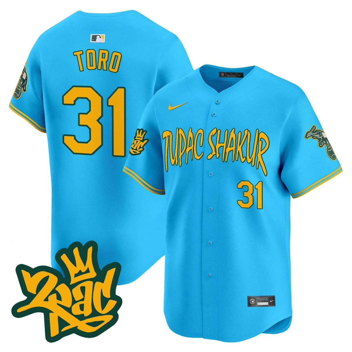 Men's Oakland Athletics Tupac Shakur Vapor Premier Limited Jersey - All Stitched