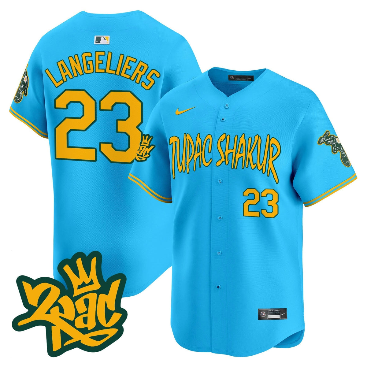 Men's Oakland Athletics Tupac Shakur Vapor Premier Limited Jersey - All Stitched