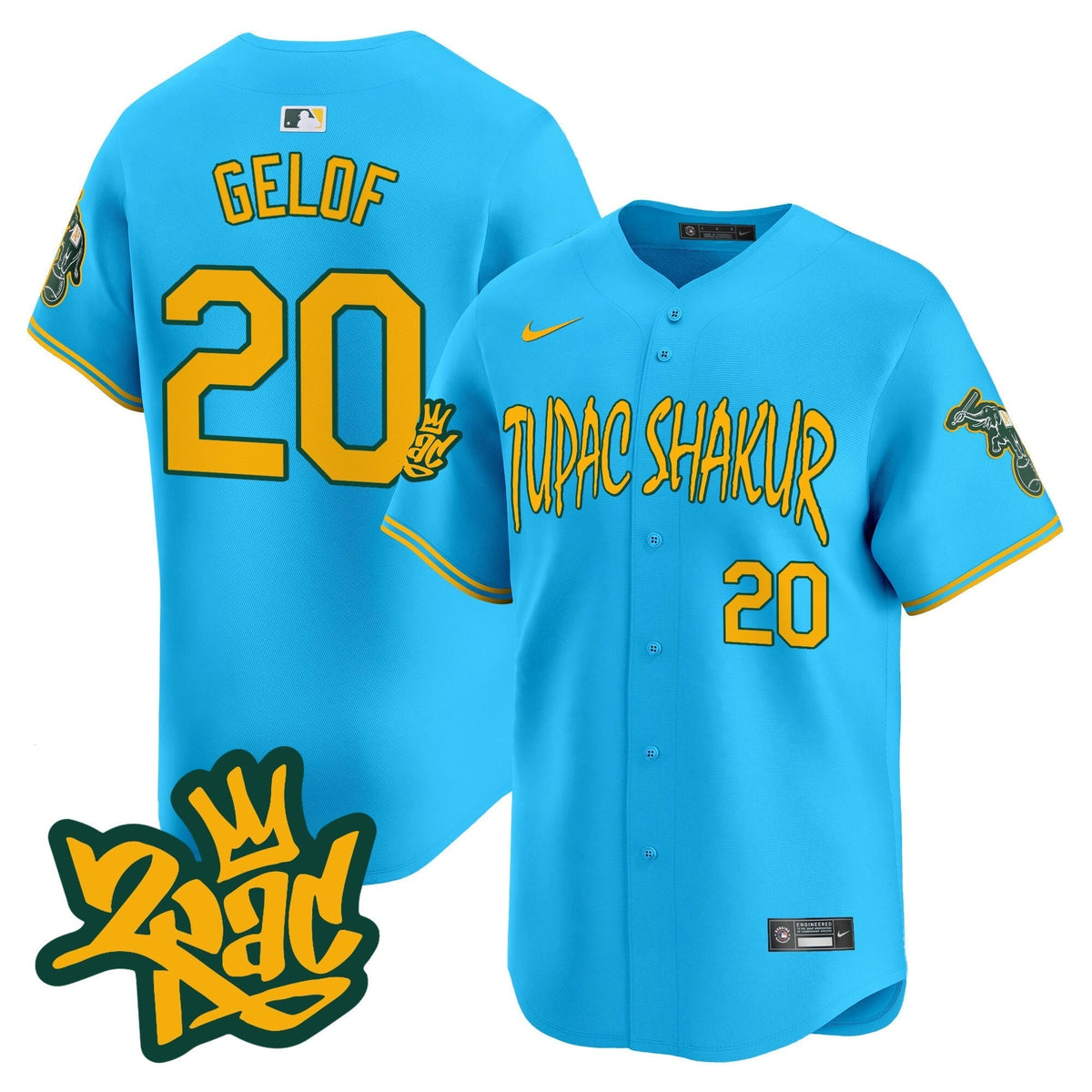 Men's Oakland Athletics Tupac Shakur Vapor Premier Limited Jersey - All Stitched