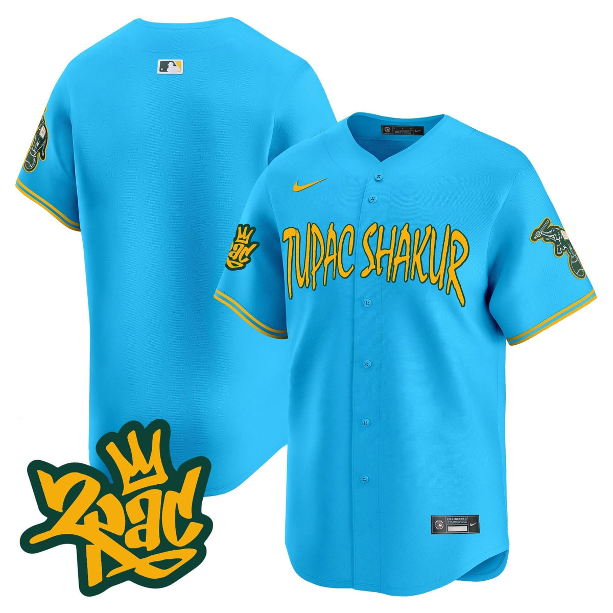 Men's Oakland Athletics Tupac Shakur Vapor Premier Limited Jersey - All Stitched