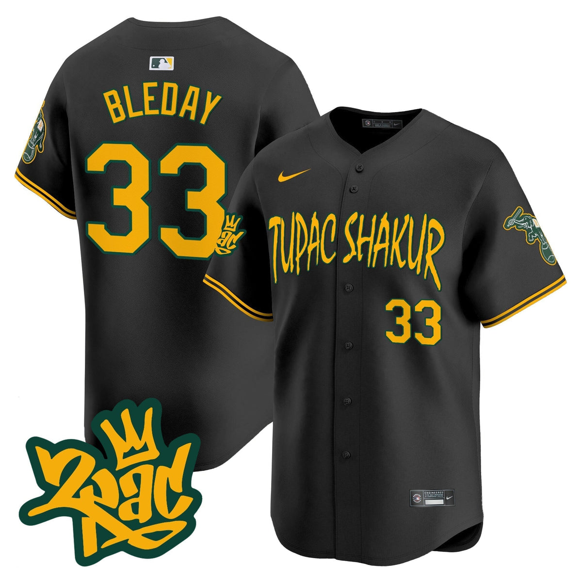 Men's Oakland Athletics Tupac Shakur Vapor Premier Limited Jersey - All Stitched