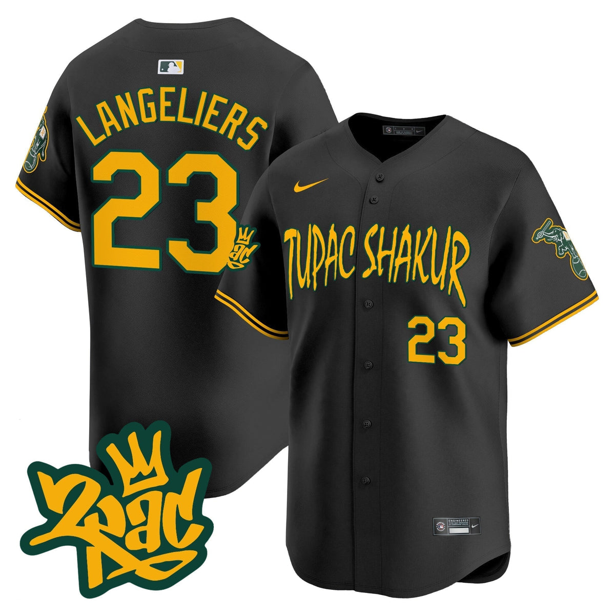 Men's Oakland Athletics Tupac Shakur Vapor Premier Limited Jersey - All Stitched