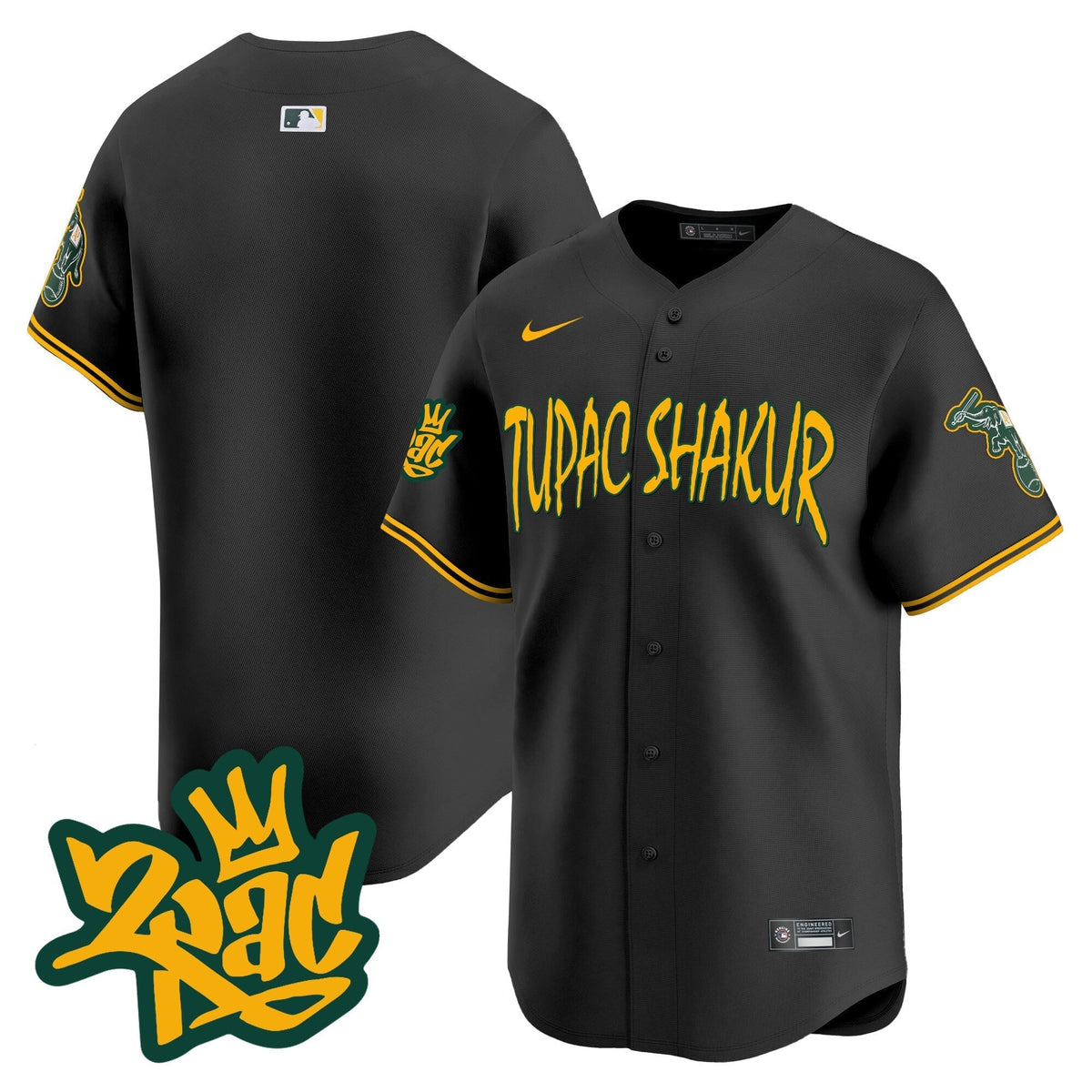 Men's Oakland Athletics Tupac Shakur Vapor Premier Limited Jersey - All Stitched