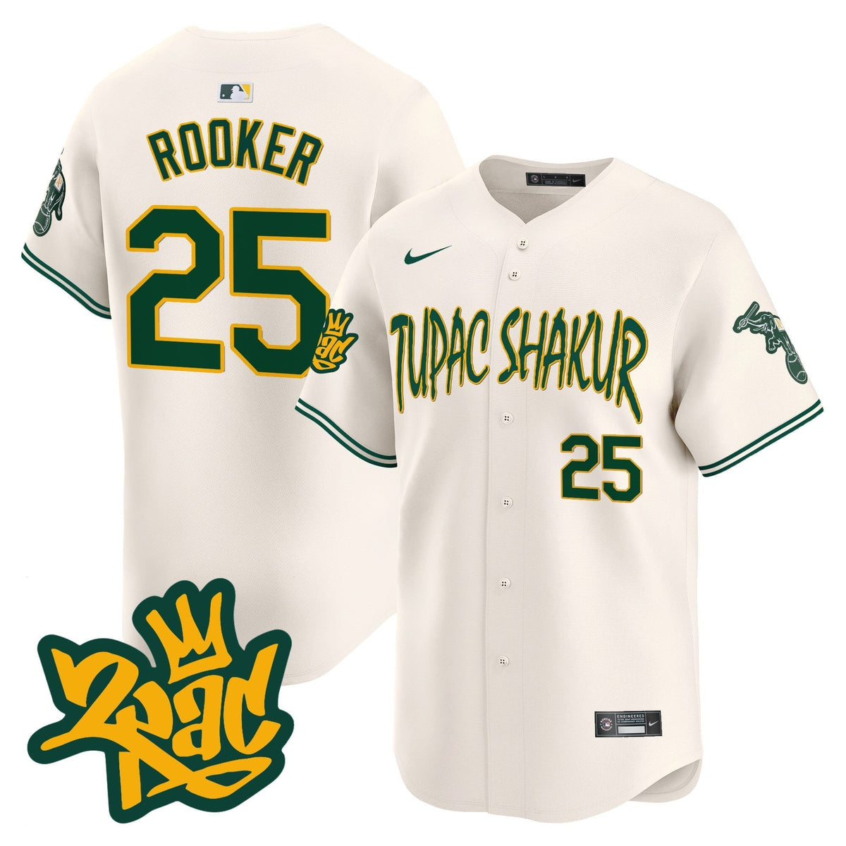 Men's Oakland Athletics Tupac Shakur Vapor Premier Limited Jersey - All Stitched