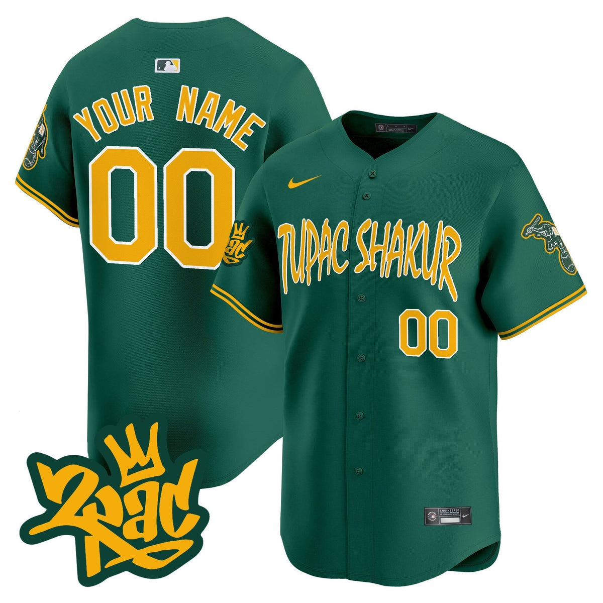 Oakland Athletics Tupac Shakur Vapor Premier Limited Custom Jersey - All Stitched
