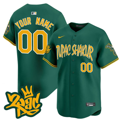 Oakland Athletics Tupac Shakur Vapor Premier Limited Custom Jersey - All Stitched