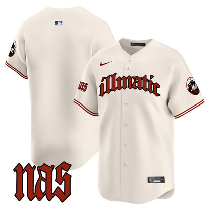 Men's Mets Nas Illmatic Vapor Premier Limited Jersey - All Stitched