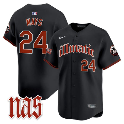 Men's Mets Nas Illmatic Vapor Premier Limited Jersey - All Stitched