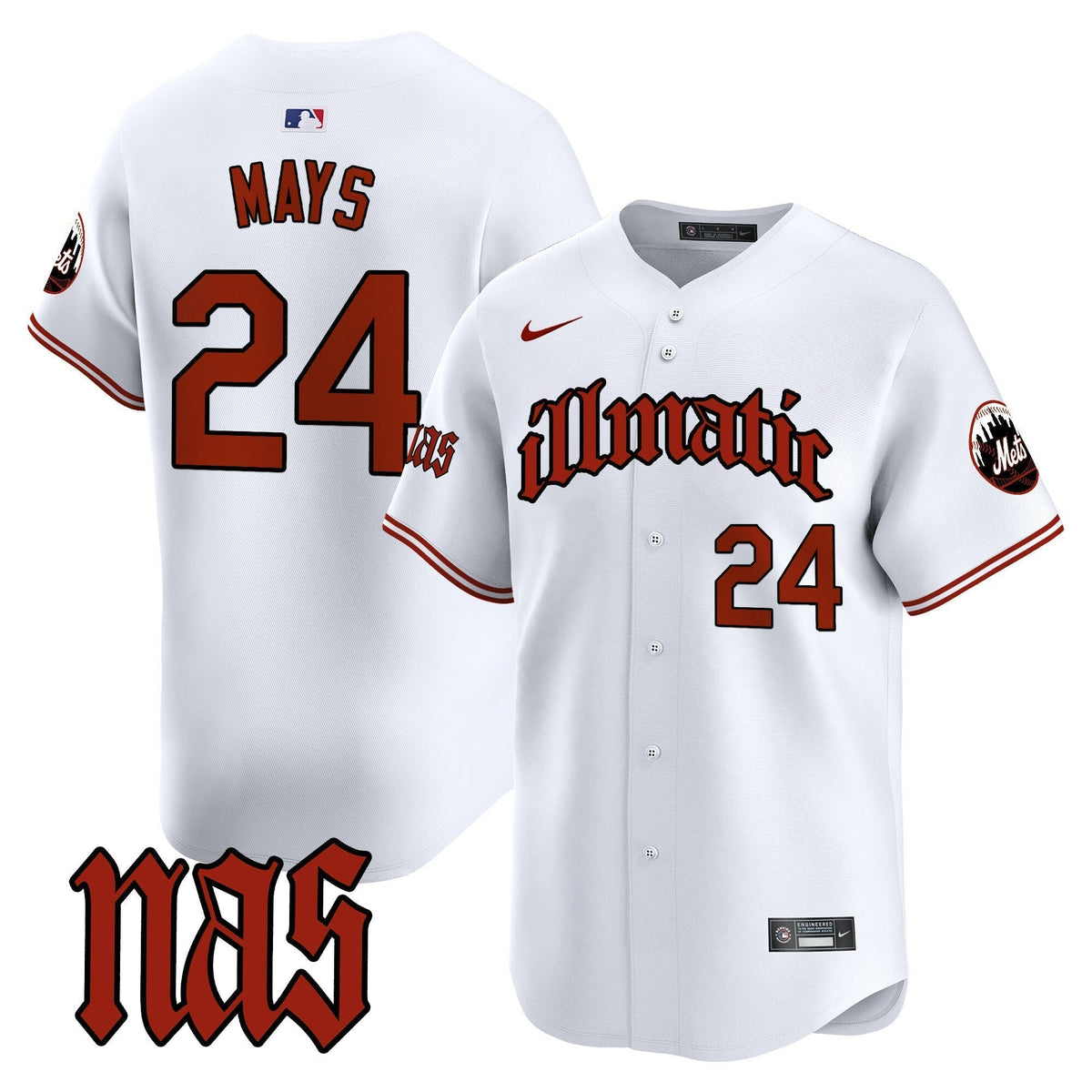 Men's Mets Nas Illmatic Vapor Premier Limited Jersey - All Stitched