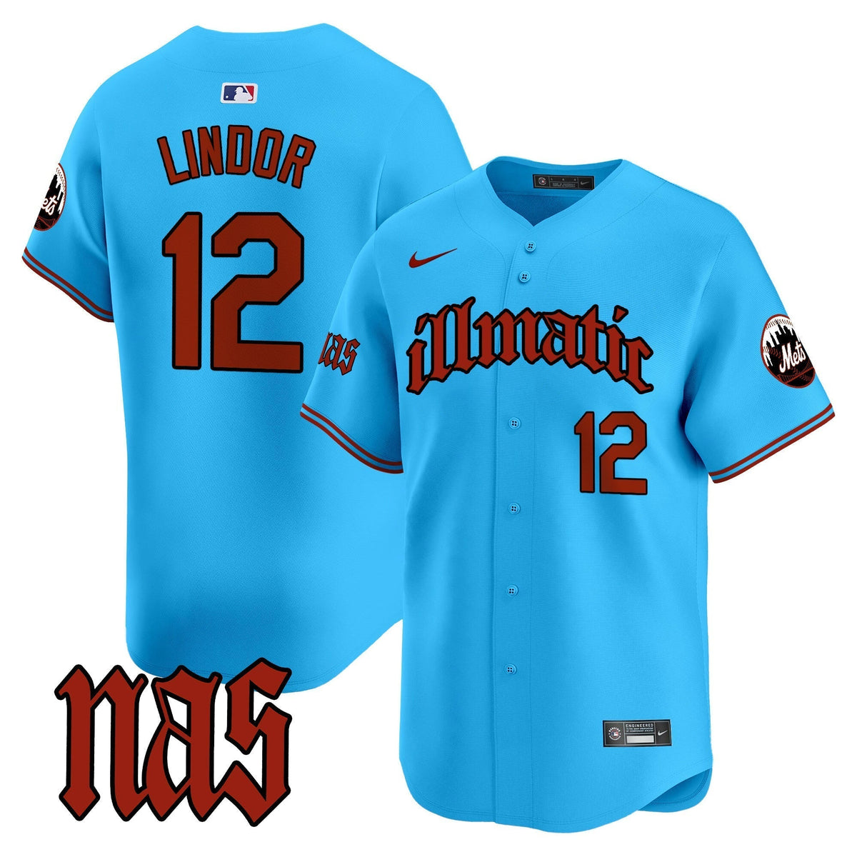Men's Mets Nas Illmatic Vapor Premier Limited Jersey - All Stitched