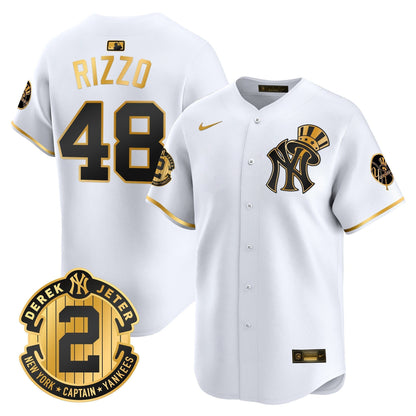 Men's New York Yankees Derek Jeter Patch Vapor Premier Limited Jersey V2 - All Stitched