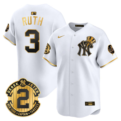 Men's New York Yankees Derek Jeter Patch Vapor Premier Limited Jersey V2 - All Stitched