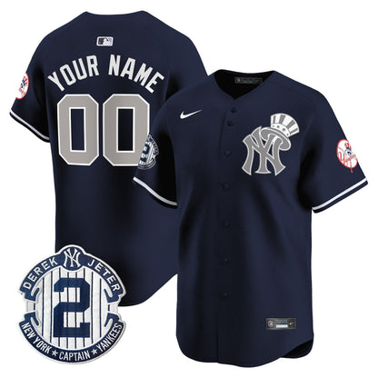 New York Yankees Derek Jeter Patch Vapor Premier Limited Custom Jersey V2 - All Stitched