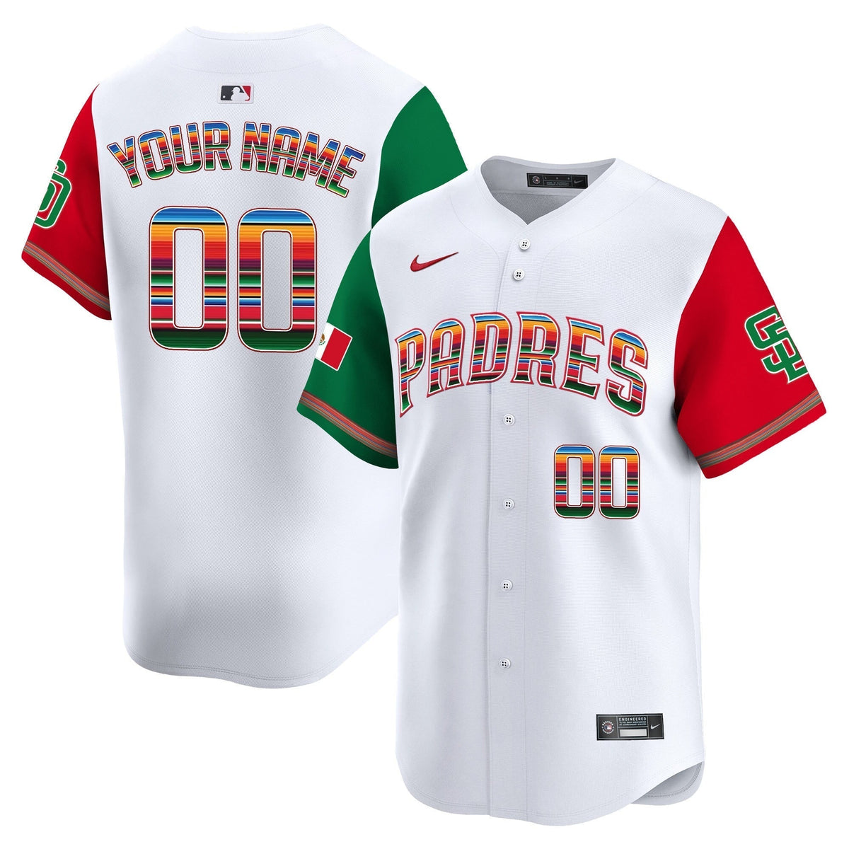 San Diego Padres Mexico Premier Limited Custom Jersey - All Stitched