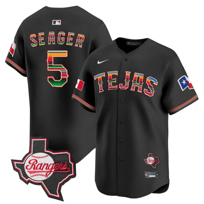 Men's Texas Rangers Mexico Texas Patch Vapor Premier Limited Jersey - All Stitched