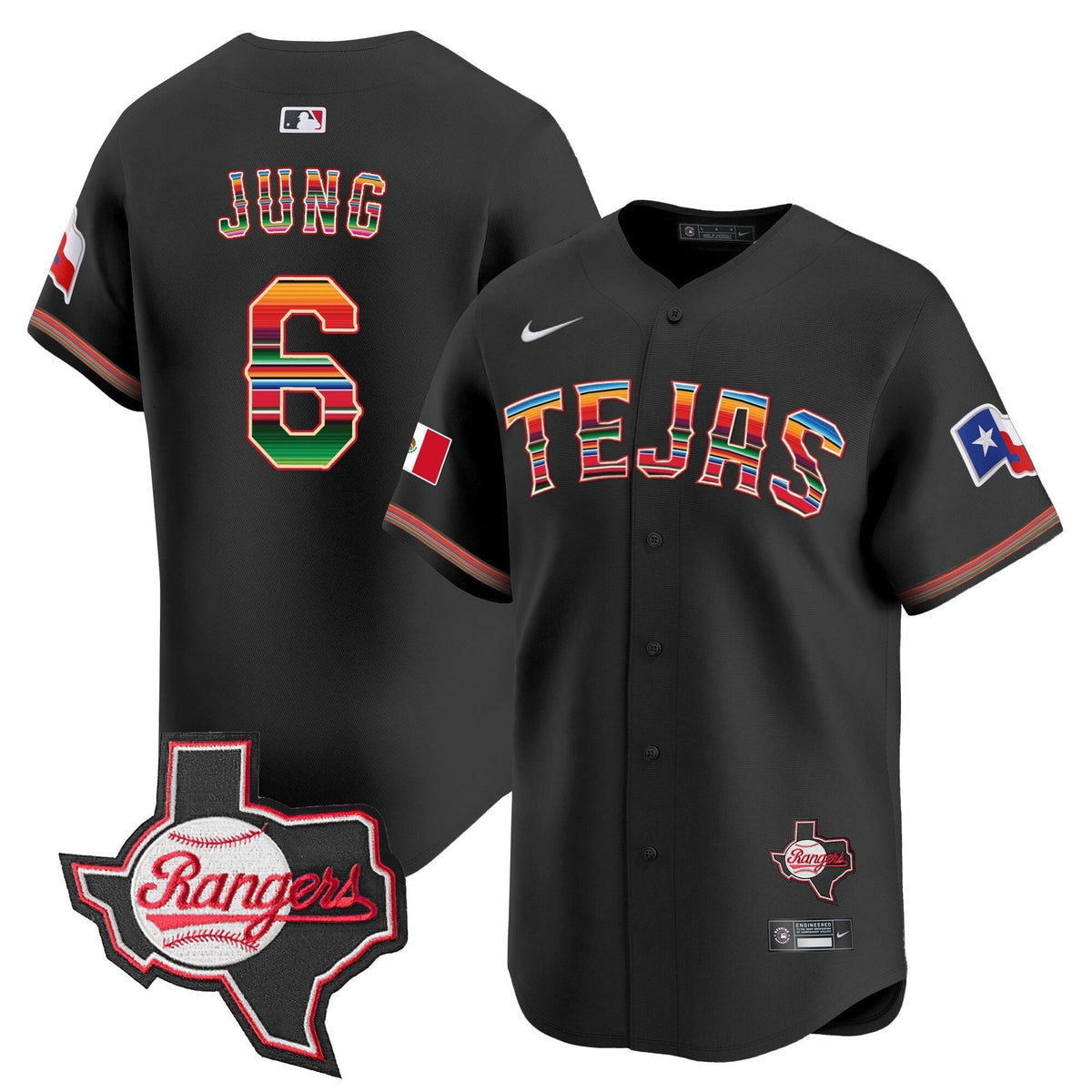 Men's Texas Rangers Mexico Texas Patch Vapor Premier Limited Jersey - All Stitched