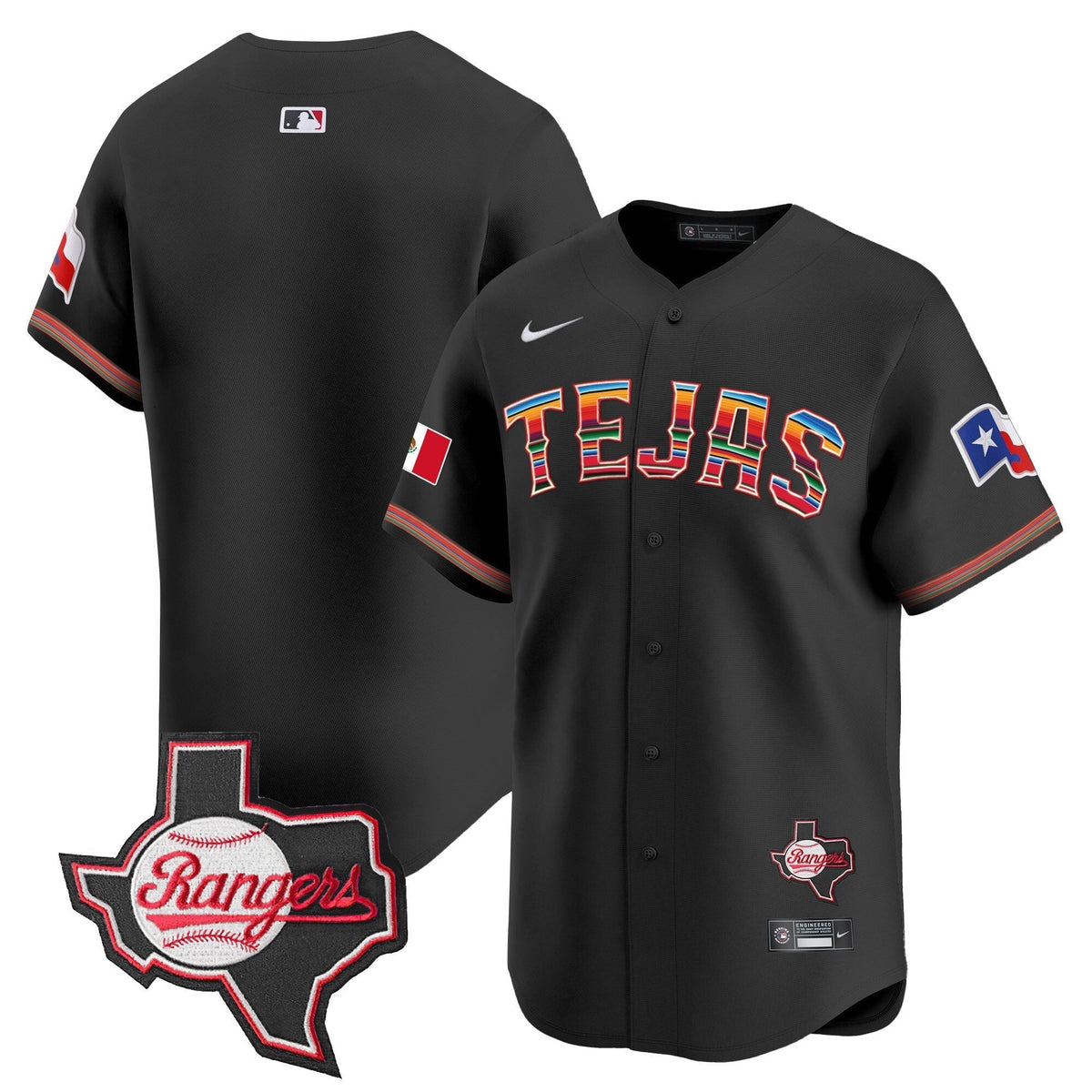Men's Texas Rangers Mexico Texas Patch Vapor Premier Limited Jersey - All Stitched
