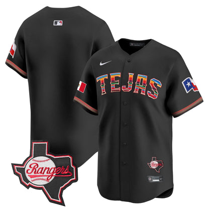 Men's Texas Rangers Mexico Texas Patch Vapor Premier Limited Jersey - All Stitched