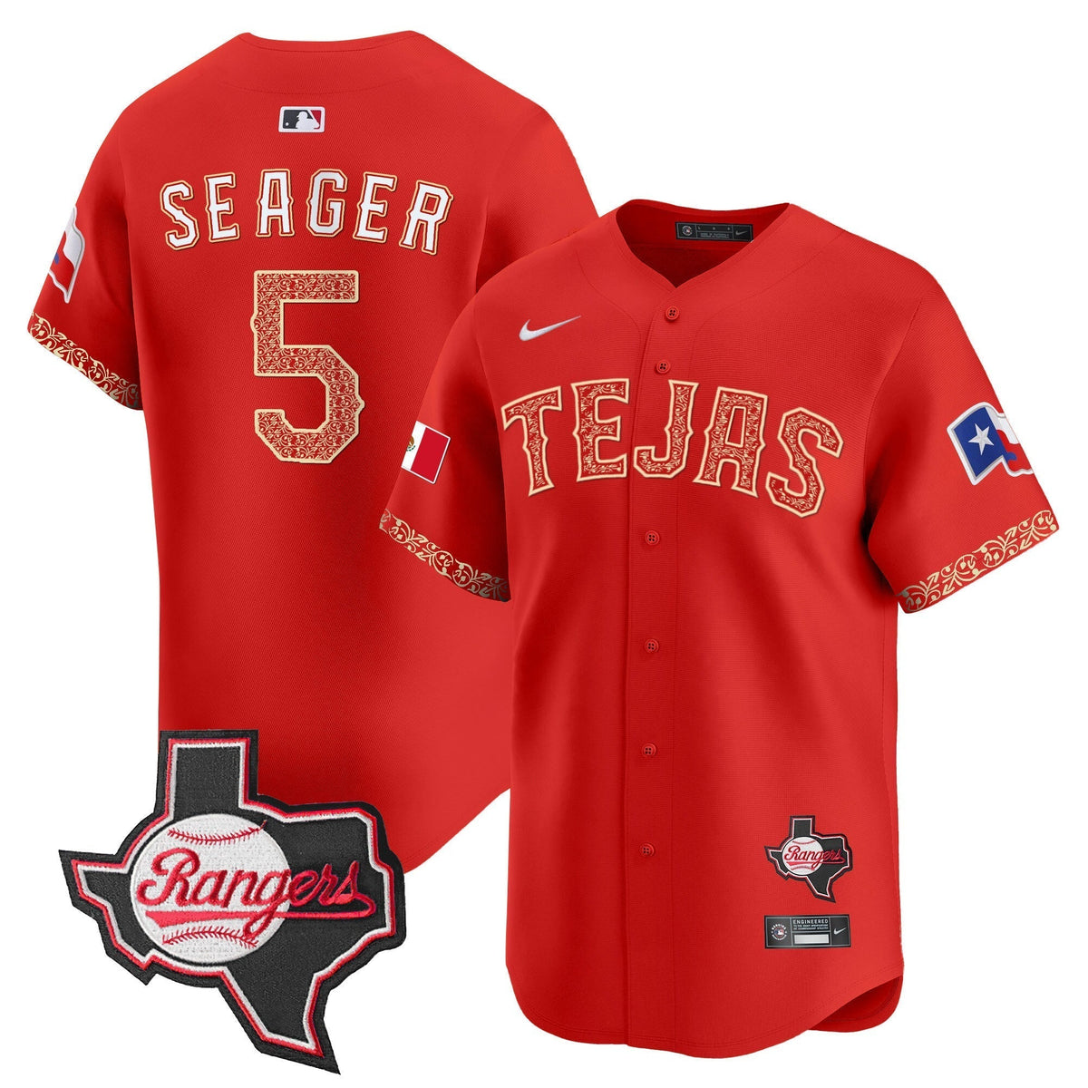 Men's Texas Rangers Mexico Texas Patch Vapor Premier Limited Jersey - All Stitched
