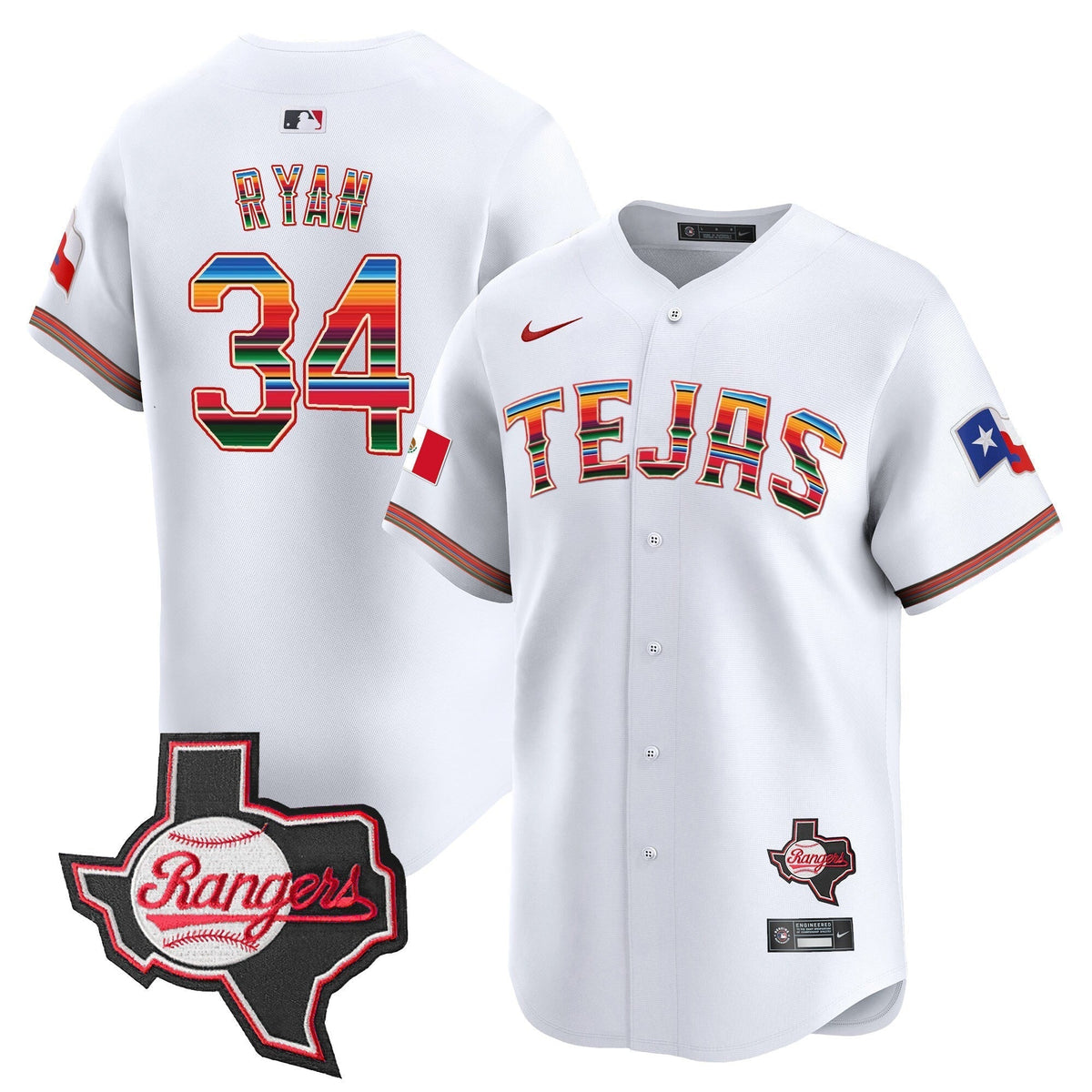 Men's Texas Rangers Mexico Texas Patch Vapor Premier Limited Jersey - All Stitched