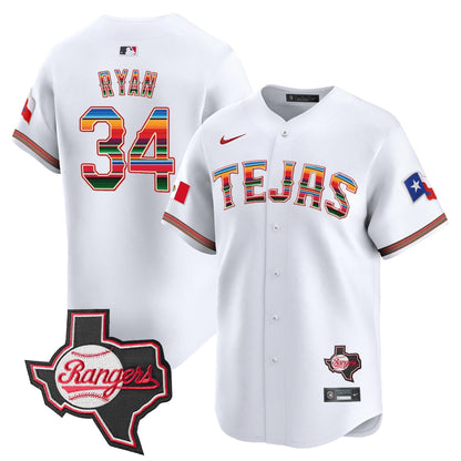 Men's Texas Rangers Mexico Texas Patch Vapor Premier Limited Jersey - All Stitched