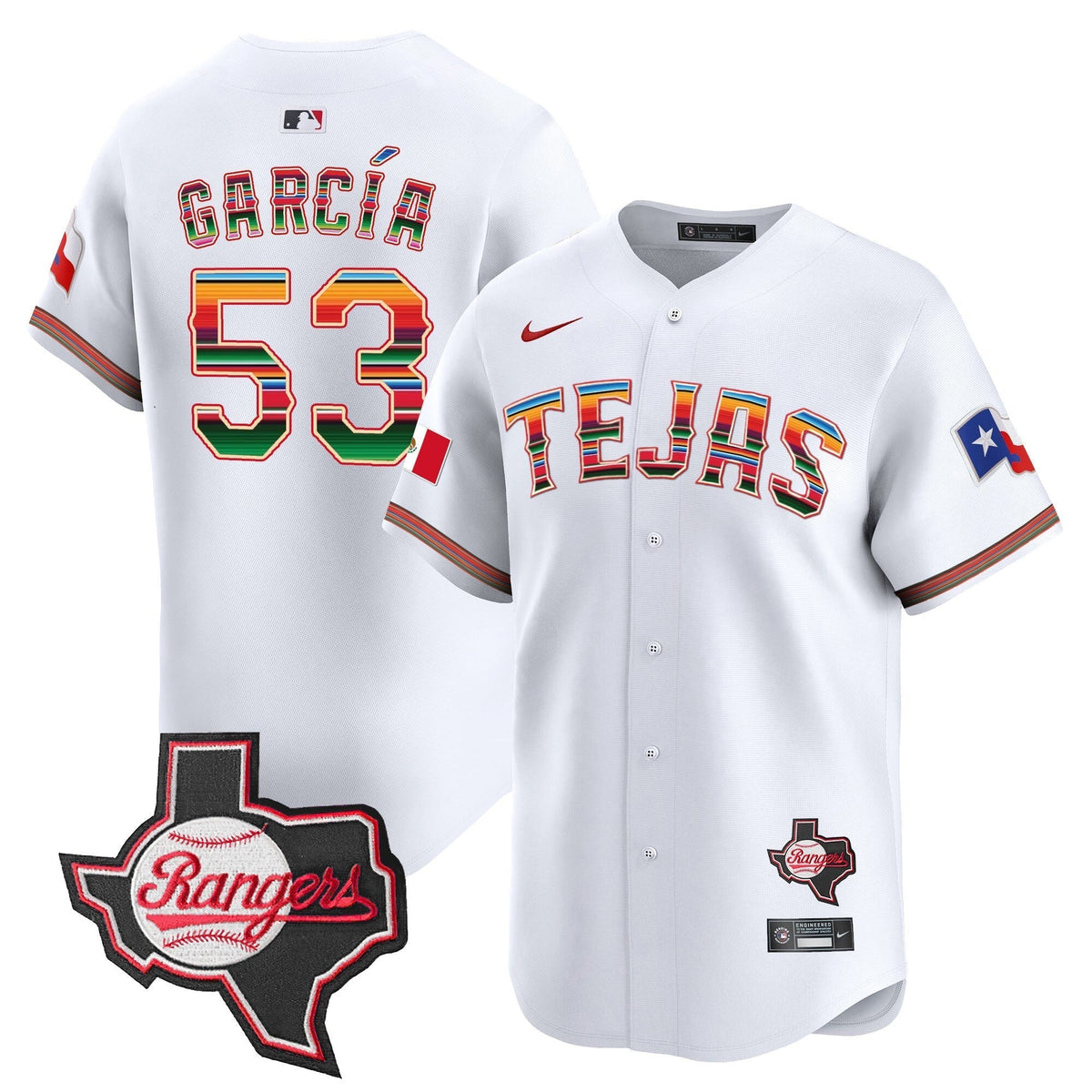 Men's Texas Rangers Mexico Texas Patch Vapor Premier Limited Jersey - All Stitched