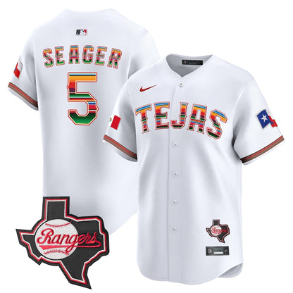 Men's Texas Rangers Mexico Texas Patch Vapor Premier Limited Jersey - All Stitched
