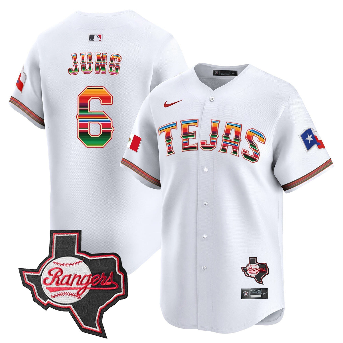 Men's Texas Rangers Mexico Texas Patch Vapor Premier Limited Jersey - All Stitched