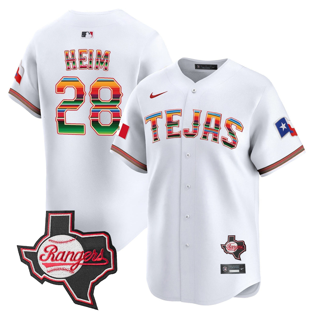 Men's Texas Rangers Mexico Texas Patch Vapor Premier Limited Jersey - All Stitched