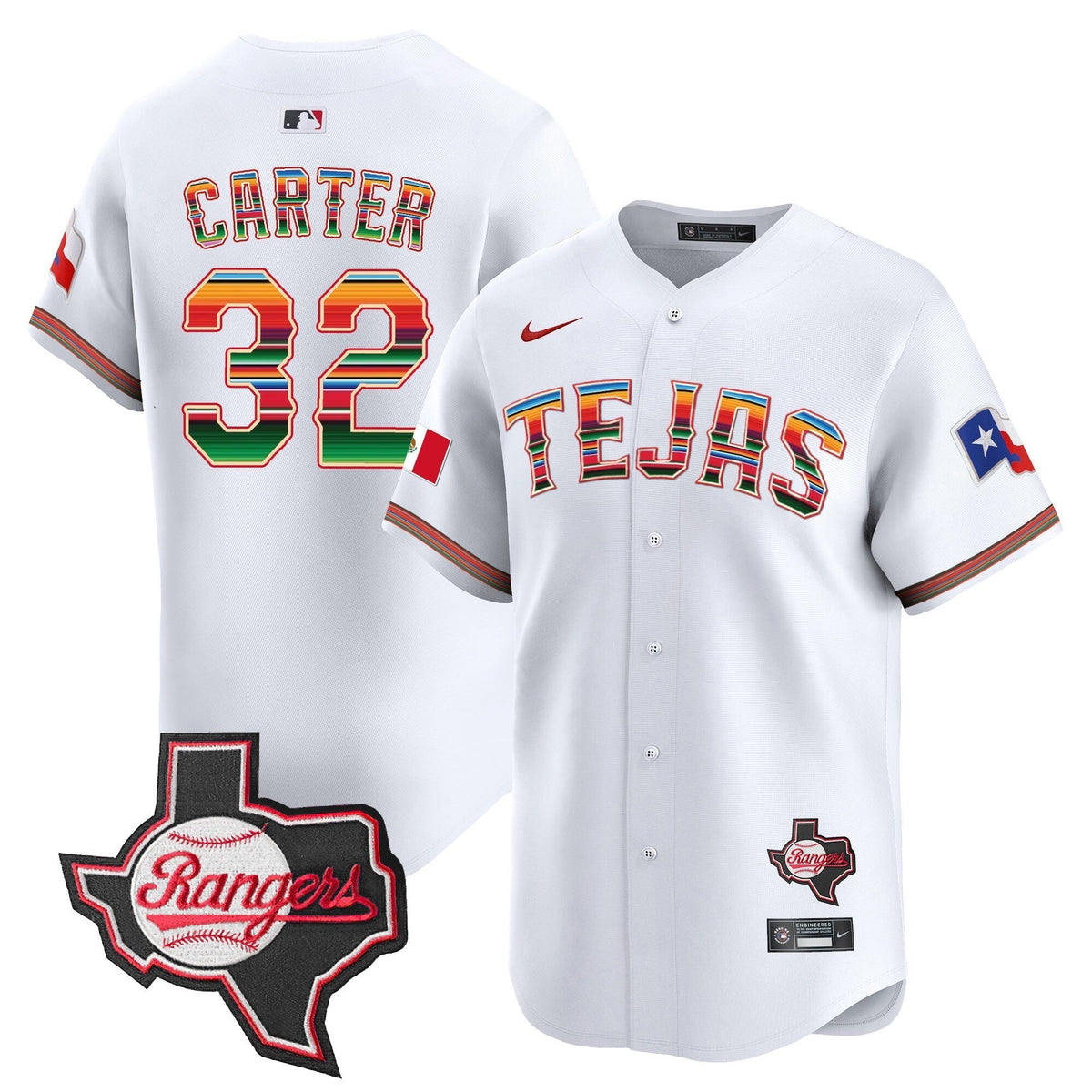 Men's Texas Rangers Mexico Texas Patch Vapor Premier Limited Jersey - All Stitched