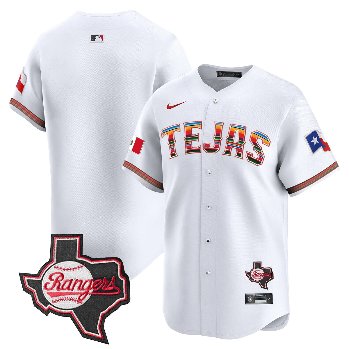 Men's Texas Rangers Mexico Texas Patch Vapor Premier Limited Jersey - All Stitched