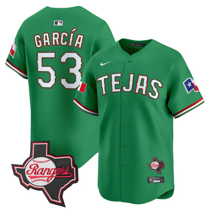 Men's Texas Rangers Mexico Texas Patch Vapor Premier Limited Jersey - All Stitched