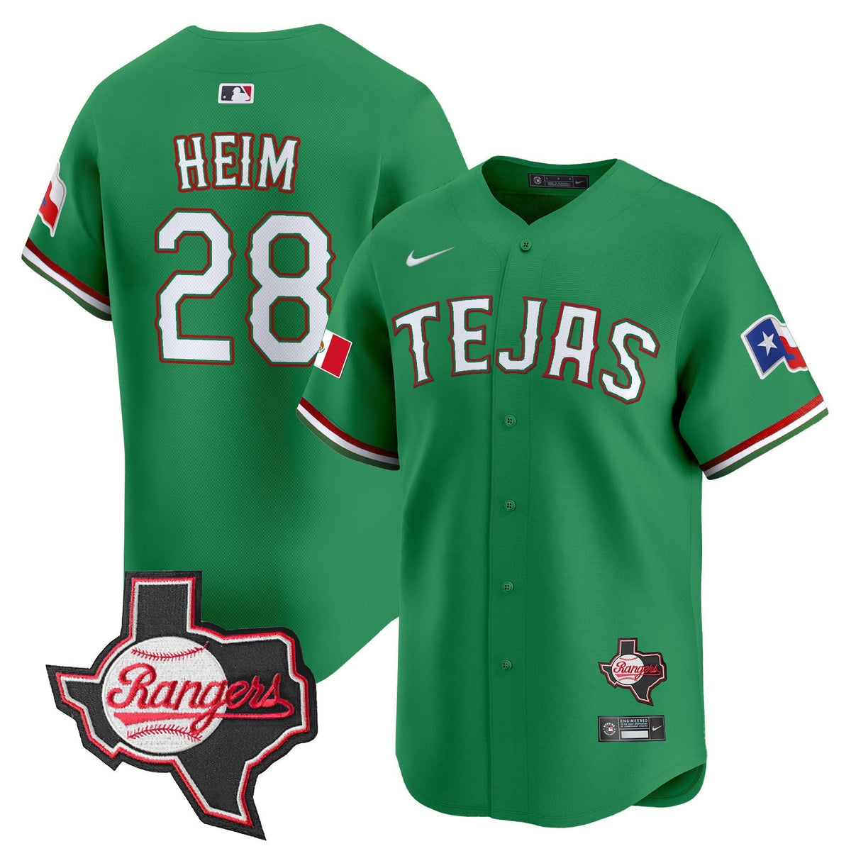 Men's Texas Rangers Mexico Texas Patch Vapor Premier Limited Jersey - All Stitched