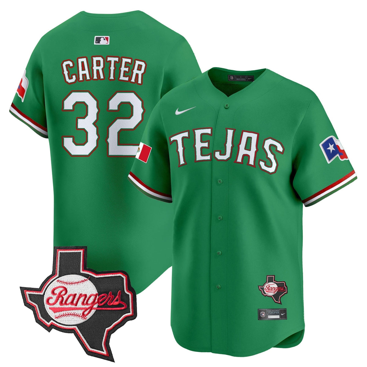 Men's Texas Rangers Mexico Texas Patch Vapor Premier Limited Jersey - All Stitched
