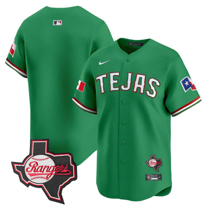 Men's Texas Rangers Mexico Texas Patch Vapor Premier Limited Jersey - All Stitched