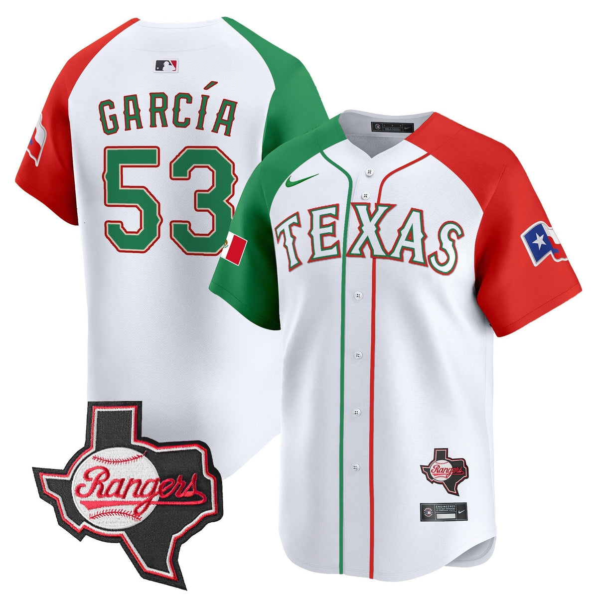Men's Texas Rangers Mexico Texas Patch Vapor Premier Limited Jersey - All Stitched